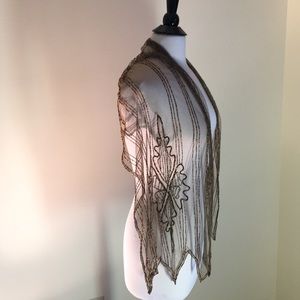 Beaded scarf in bronze / LAST CHANCE!